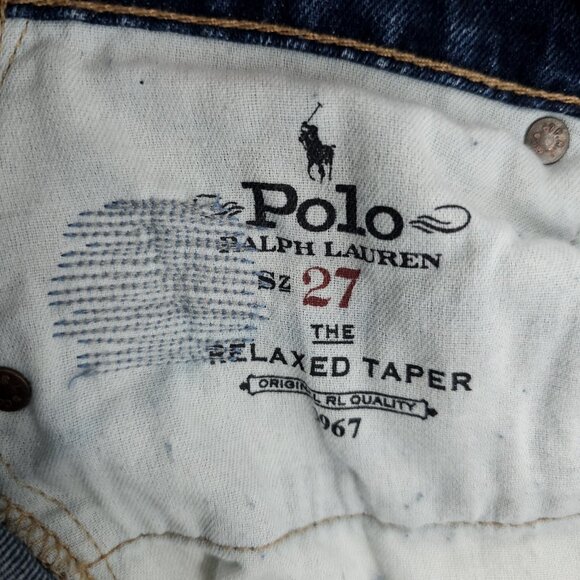 POLO RALPH LAUREN Relaxed Tapered Jeans Distressed Ripped Batero Wash Women's 27 - Picture 7 of 10